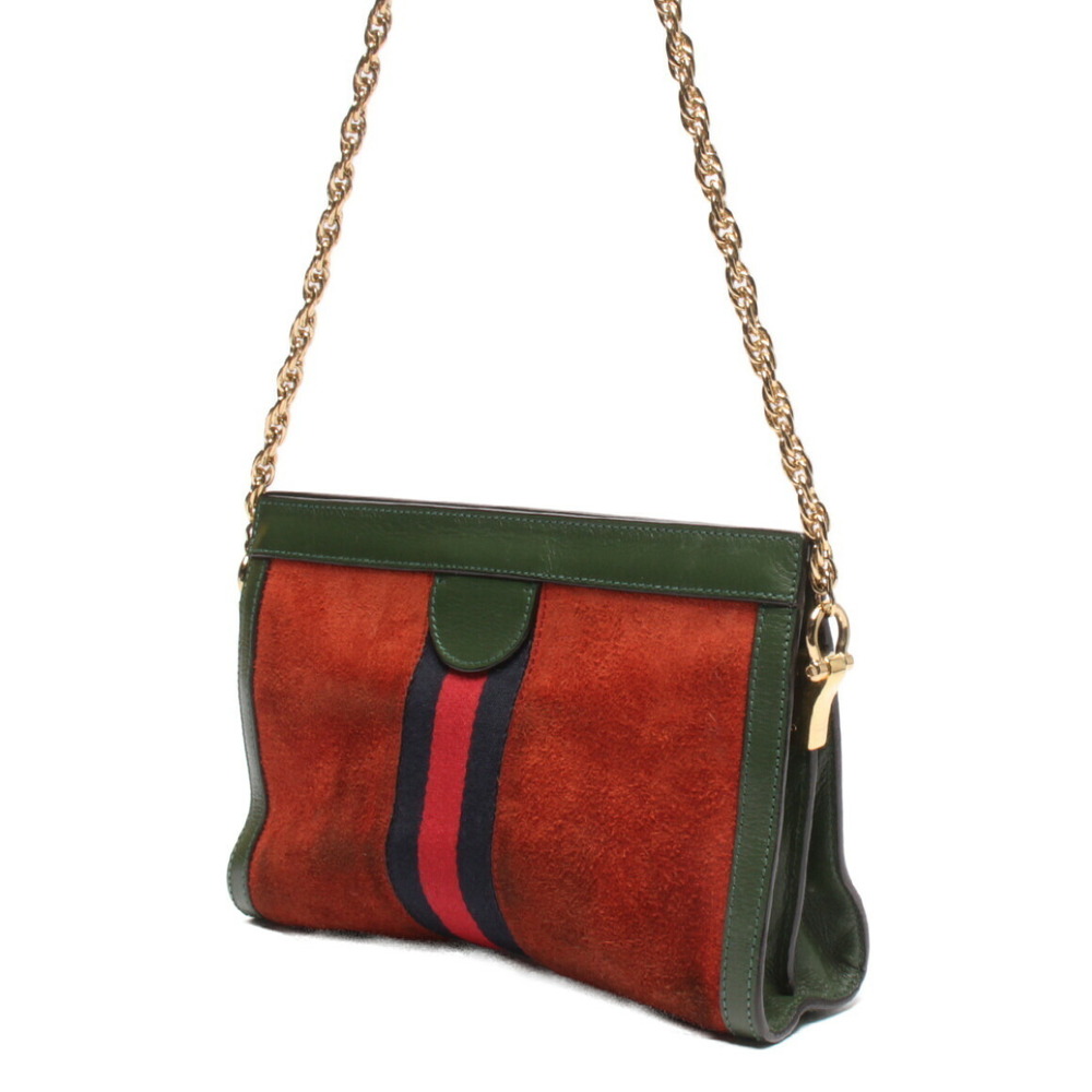Gucci Suede Chain bag Crossbody Red Ophidia
